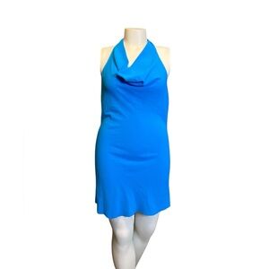 See You Monday | Dresses | See You Monday Anthropologie Cowl Neck Blue Halter  Dress Cover Up Womens Sizel | Poshmark